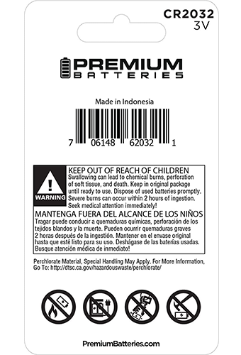Premium Batteries CR1216 Battery 3V Lithium Coin Cell (2 Murata Batteries)  (Child Resistant Packaging)